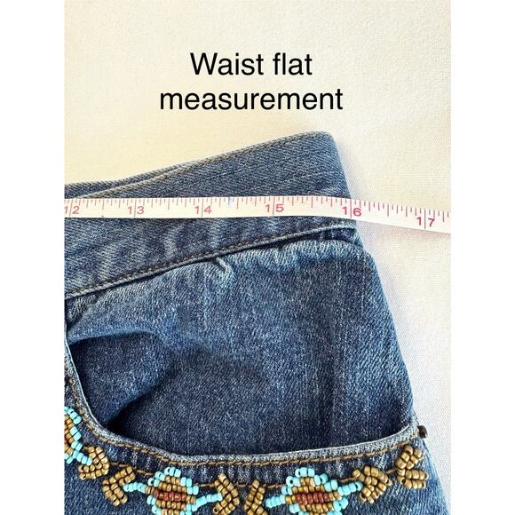 Vintage Chaps Women’s Denim Sz 8 Beaded Pockets Medium-Wash High Rise Mom Jeans - Picture 8 of 13